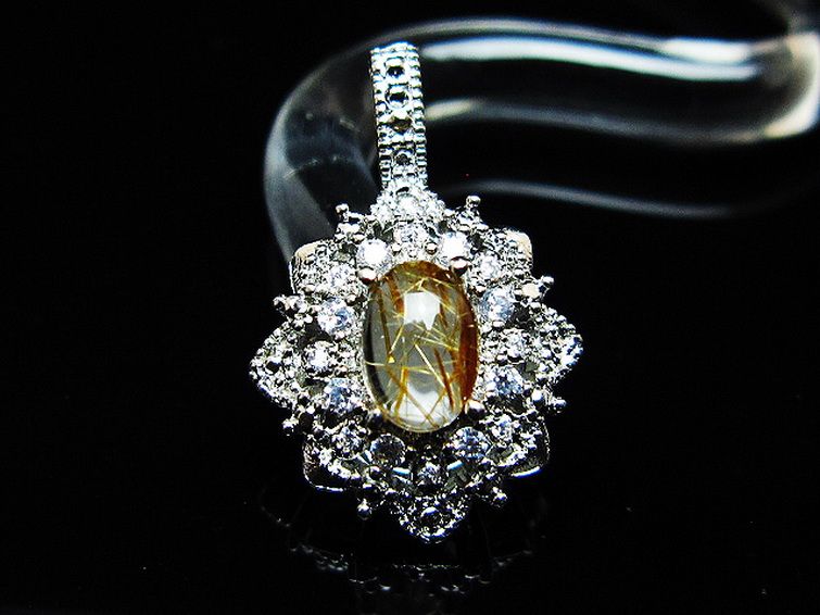 ファイナルグレード金針ルチル水晶 ペンダント [t134-4383] 2枚目