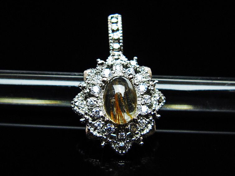 ファイナルグレード金針ルチル水晶 ペンダント [t134-4388] 1枚目