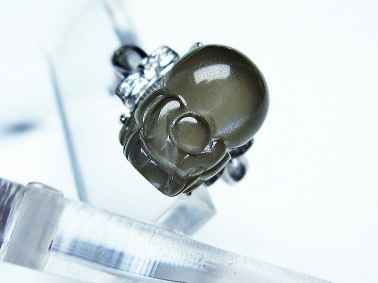 グレームーンストーン ヒキュウ 貔貅 指輪 (16号) [t135-6911] 2枚目