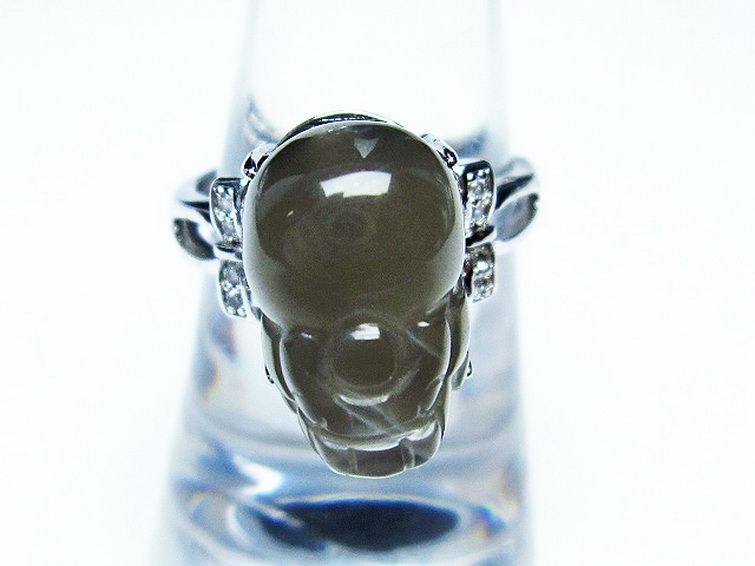 グレームーンストーン ヒキュウ 貔貅 指輪 (16号) [t135-6911] 3枚目