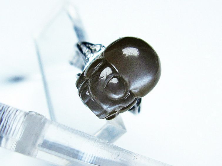 グレームーンストーン ヒキュウ 貔貅 指輪 (14号) [t135-6913] 2枚目