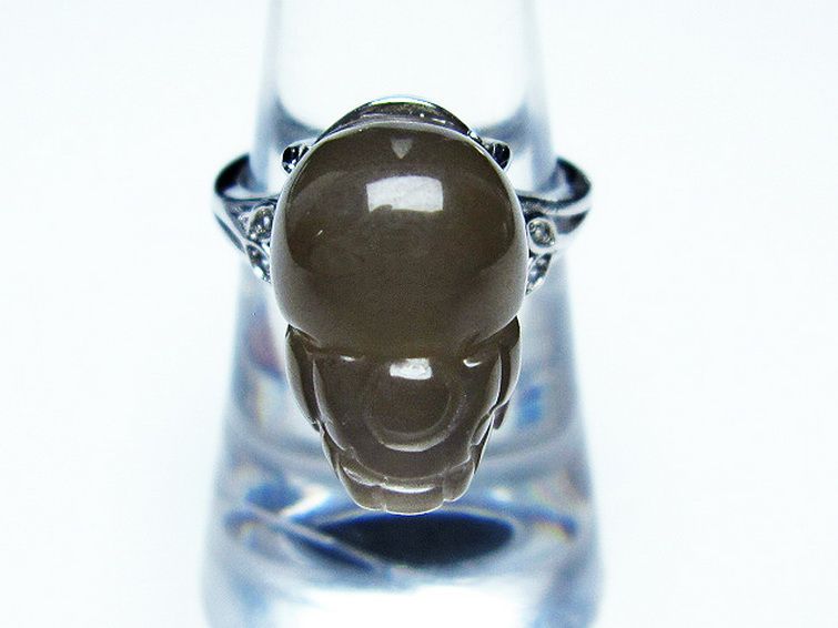 グレームーンストーン ヒキュウ 貔貅 指輪 (14号) [t135-6913] 3枚目