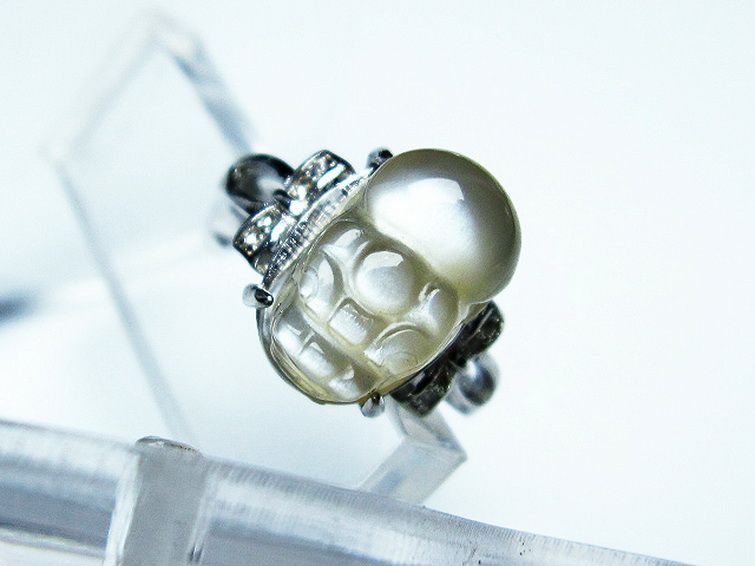 グレームーンストーン ヒキュウ 貔貅 指輪 (16号) [t135-6916] 2枚目