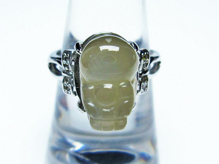 グレームーンストーン ヒキュウ 貔貅 指輪 (16号) [t135-6916] 3枚目