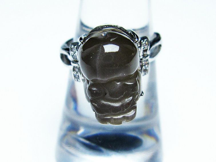 グレームーンストーン ヒキュウ 貔貅 指輪 (15号) [t135-6920] 3枚目