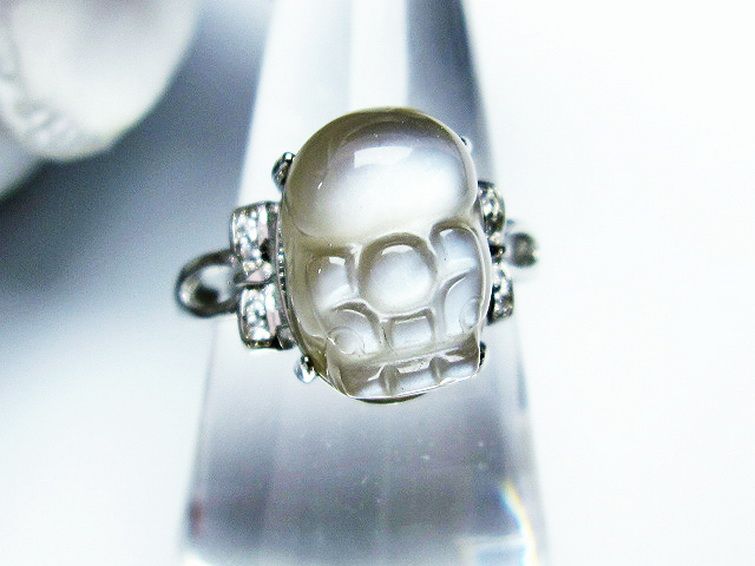 グレームーンストーン ヒキュウ 貔貅 指輪 (16号)[T135-7026] 1枚目