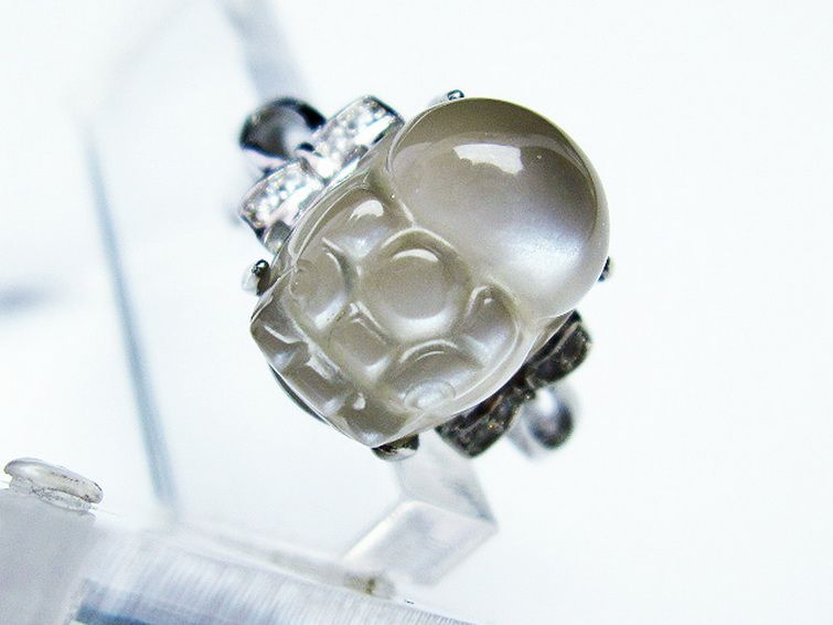 グレームーンストーン ヒキュウ 貔貅 指輪 (16号)[T135-7026] 2枚目