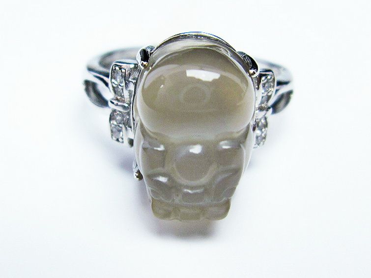 グレームーンストーン ヒキュウ 貔貅 指輪 (16号)[T135-7026] 3枚目