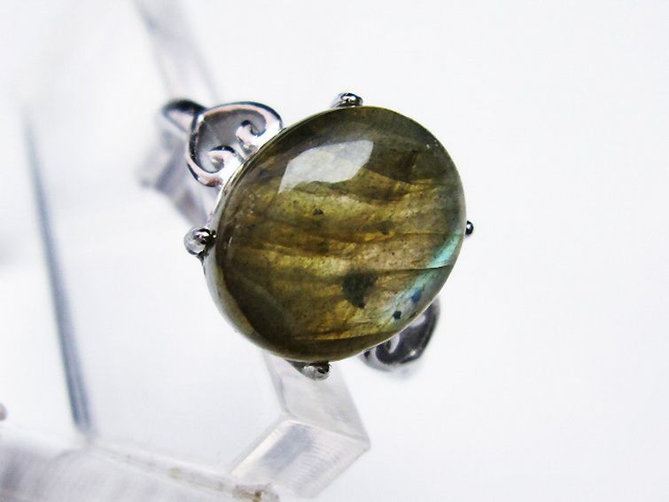 ラブラドライト 指輪 (14号)[T135-7110] 1枚目