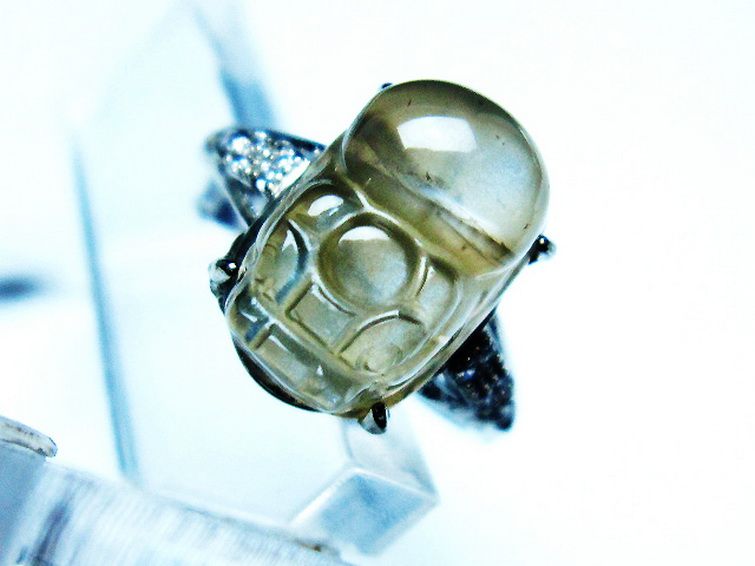 グレームーンストーン ヒキュウ 貔貅 指輪 (17号)[T135-7326] 1枚目