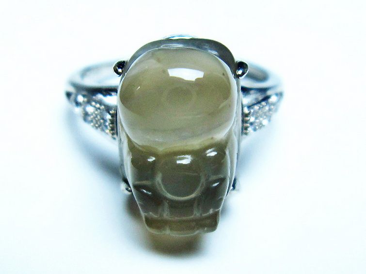 グレームーンストーン ヒキュウ 貔貅 指輪 (17号)[T135-7326] 2枚目