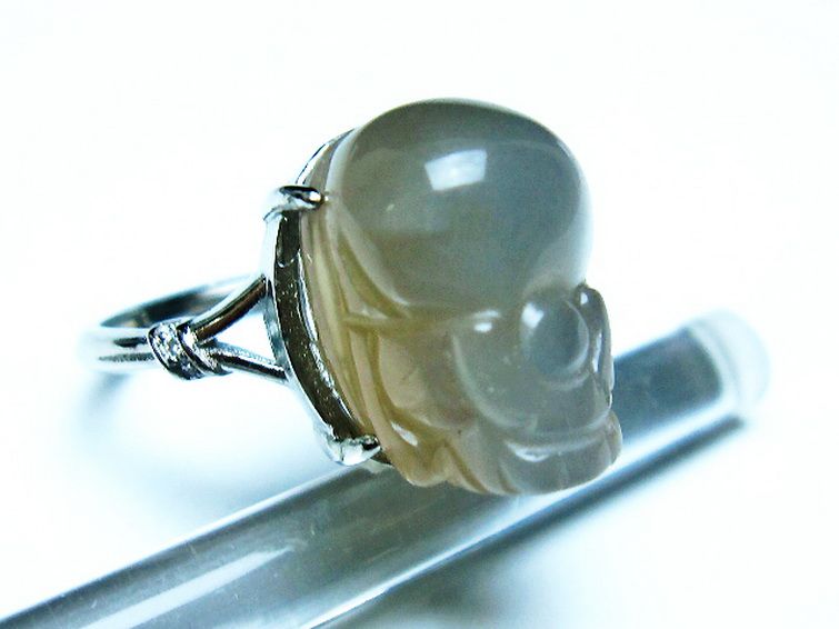 グレームーンストーン ヒキュウ 貔貅 指輪 (15号)[T135-7330] 3枚目