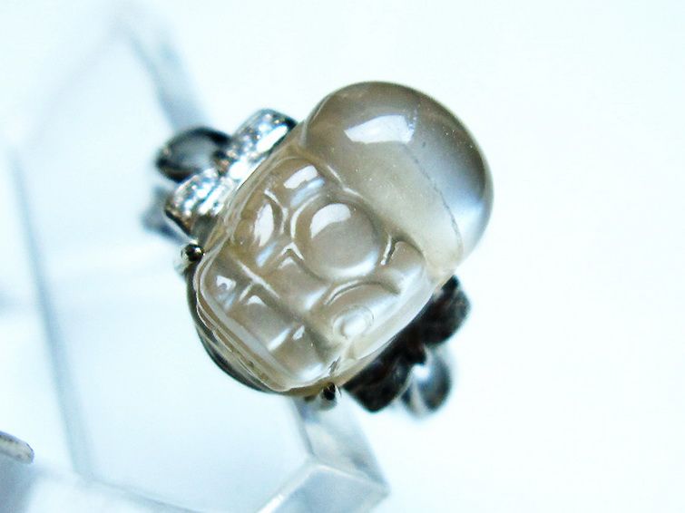 グレームーンストーン ヒキュウ 貔貅 指輪 (14号)[T135-7338] 1枚目