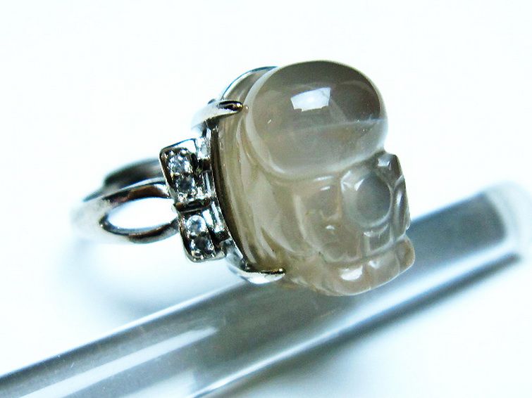 グレームーンストーン ヒキュウ 貔貅 指輪 (14号)[T135-7338] 3枚目