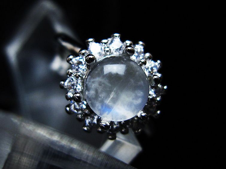 ムーンストーン 指輪 (16号) [t135-7373] 1枚目