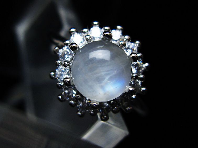 ムーンストーン 指輪 (16号) [t135-7392] 1枚目