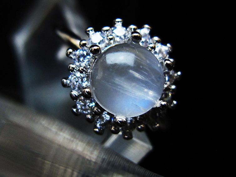 ムーンストーン 指輪 (16号) [t135-7460] 1枚目