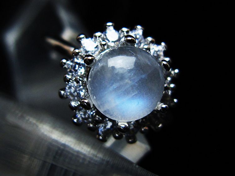ムーンストーン 指輪 (16号) [t135-7477] 1枚目