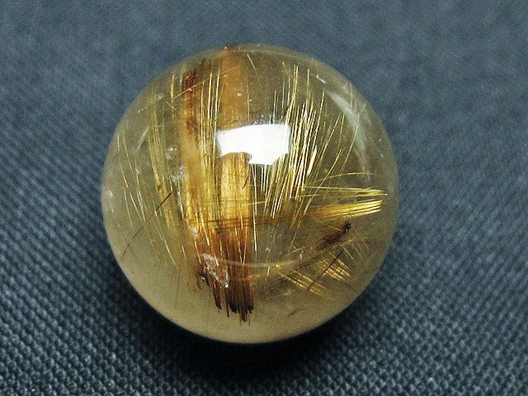 ゴールドタイチンルチル入り 水晶 丸玉 17mm [t145-2196] 2枚目