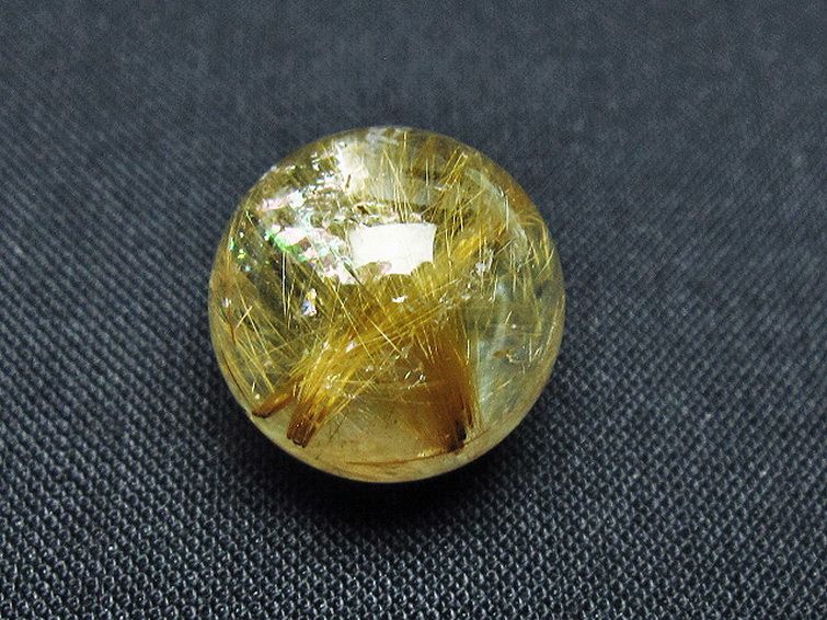 ゴールドタイチンルチル入り 水晶 丸玉 16mm [t145-2286] 1枚目