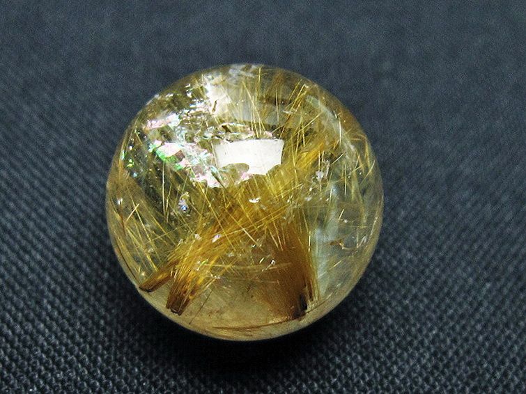 ゴールドタイチンルチル入り 水晶 丸玉 16mm [t145-2286] 2枚目