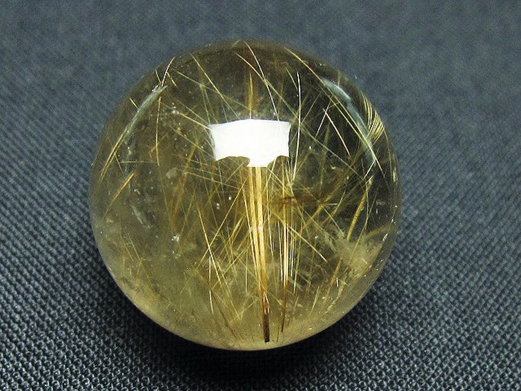 ゴールドタイチンルチル入り 水晶 丸玉 22mm [t145-2413] 2枚目