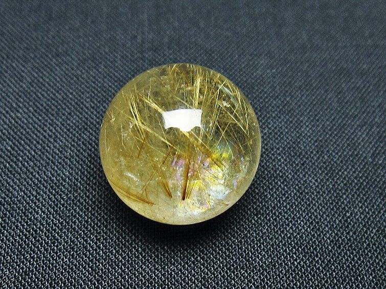 ゴールドタイチンルチル入り 水晶 丸玉 18mm [t145-2448] 1枚目