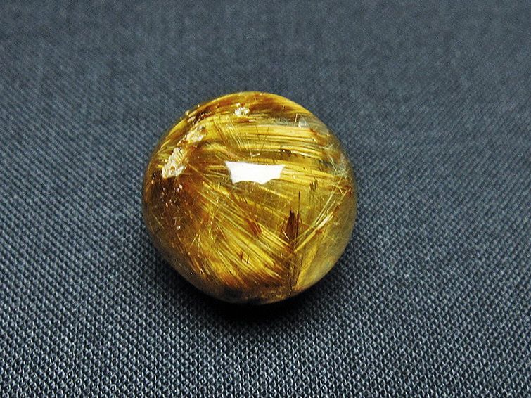 ゴールドタイチンルチル入り 水晶 丸玉 18mm [t145-2544] 1枚目