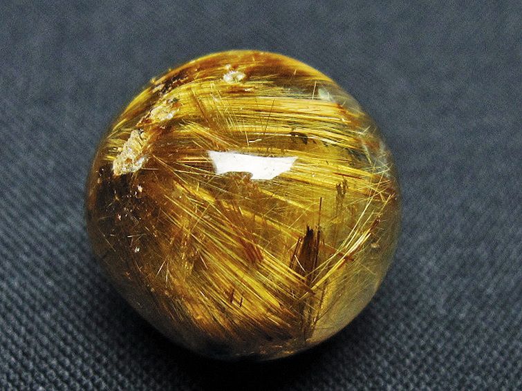 ゴールドタイチンルチル入り 水晶 丸玉 18mm [t145-2544] 2枚目