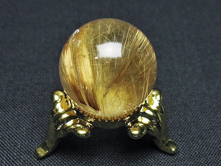 ゴールドタイチンルチル入り 水晶 丸玉 19mm [t145-2545] 3枚目