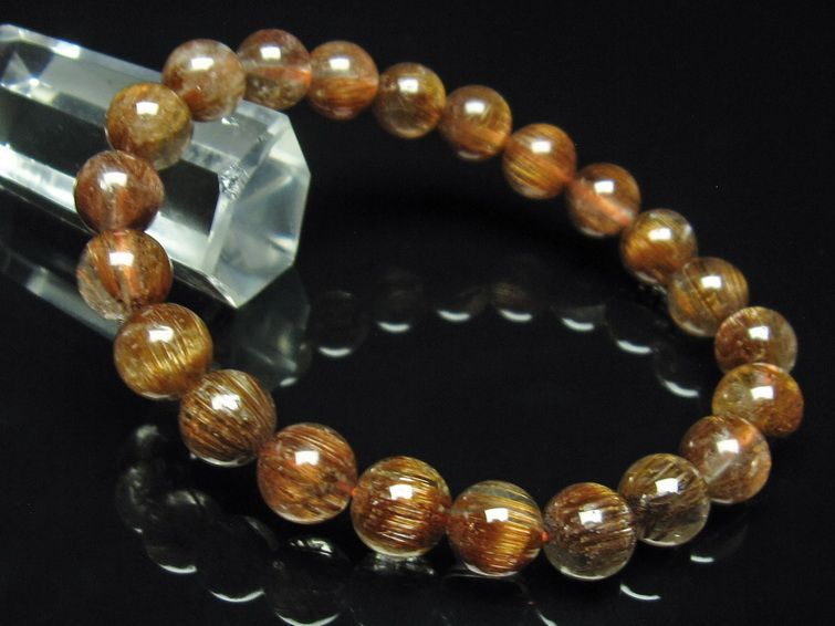 ファイナルグレード金針ルチル水晶 ブレスレット 9mm [T15-10144] 1枚目