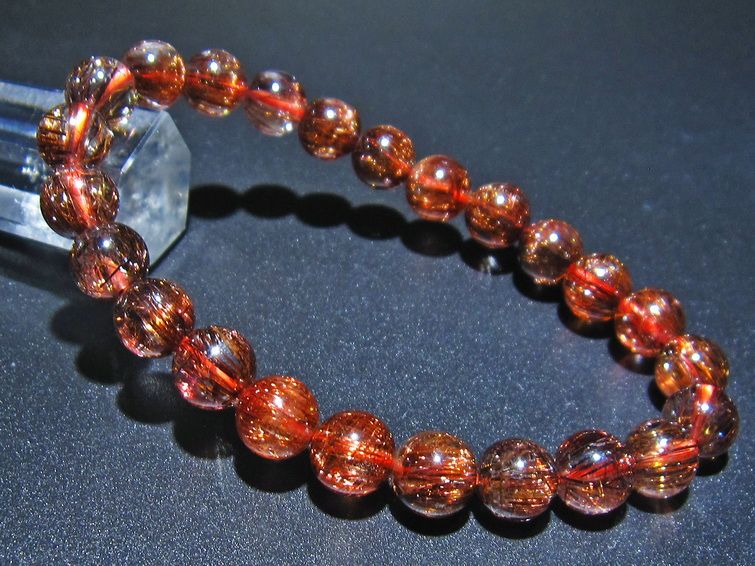 ファイナルグレード金針ルチル水晶 ブレスレット 8mm [t15-10198] 1枚目