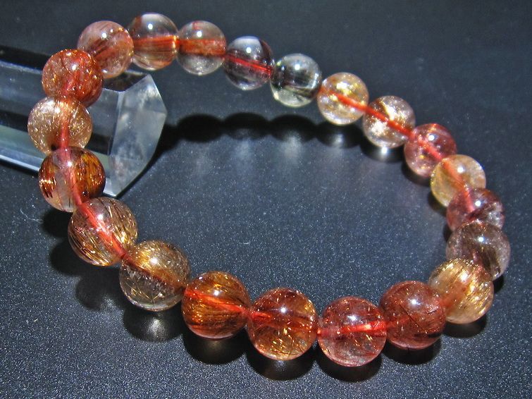 ファイナルグレード金針ルチル水晶 ブレスレット 9mm [t15-10235] 2枚目