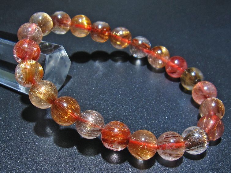 ファイナルグレード金針ルチル水晶 ブレスレット 9mm [t15-10236] 2枚目