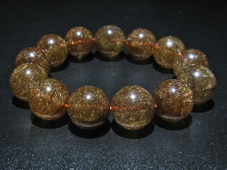 金針ルチル水晶 ブレスレット 18mm [t15-10264] 1枚目