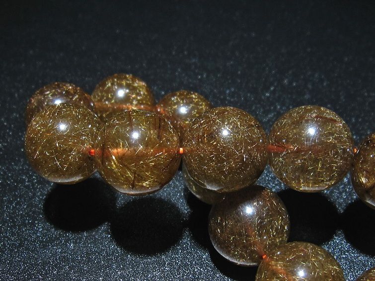 金針ルチル水晶 ブレスレット 18mm [t15-10264] 2枚目