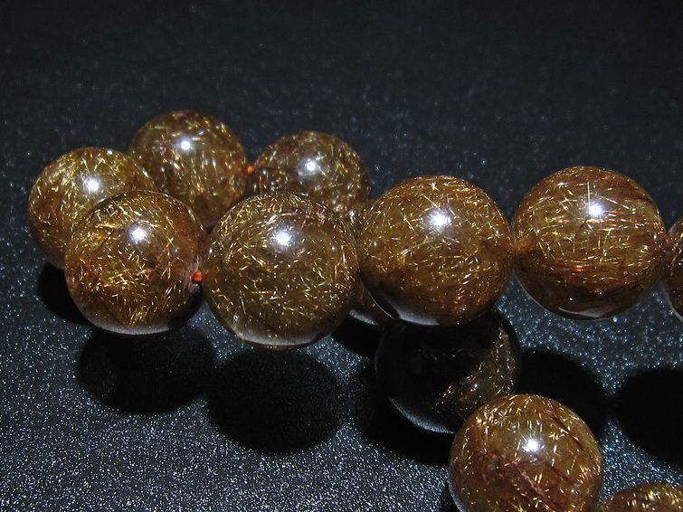 金針ルチル水晶 ブレスレット 17mm [T15-10272] 2枚目
