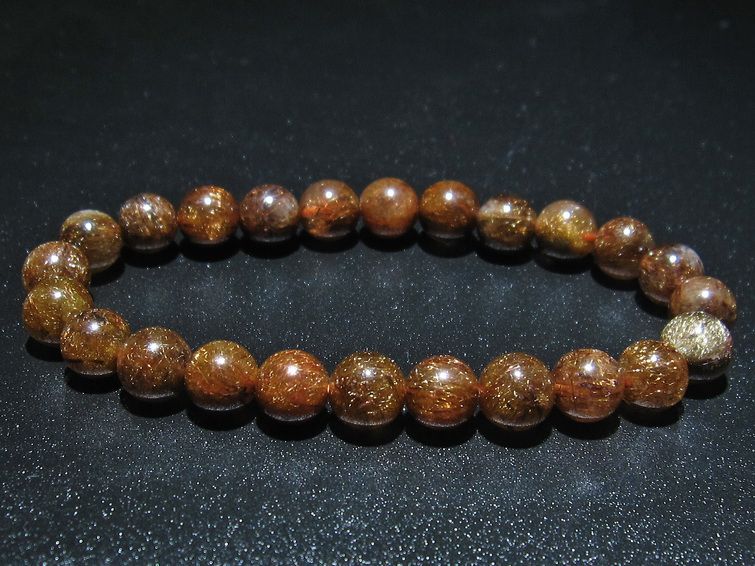 金針ルチル水晶 ブレスレット 9mm [t15-10287] 1枚目