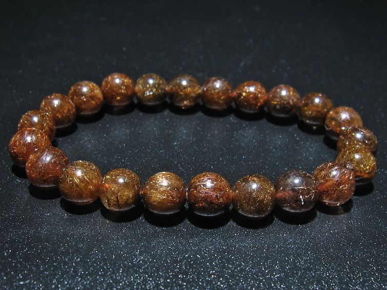 金針ルチル水晶 ブレスレット 9mm [T15-10288] 1枚目