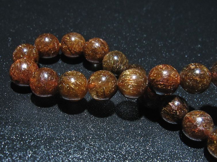 金針ルチル水晶 ブレスレット 9mm [T15-10288] 2枚目