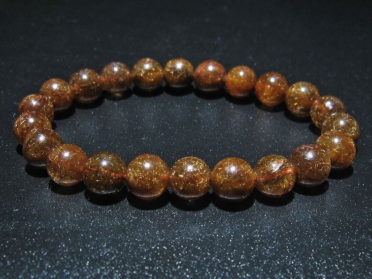 金針ルチル水晶 ブレスレット 9mm [T15-10289] 1枚目