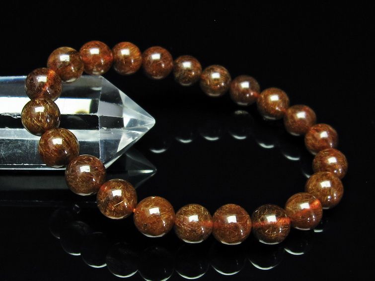 金針ルチル水晶 ブレスレット 9mm [T15-10289] 3枚目