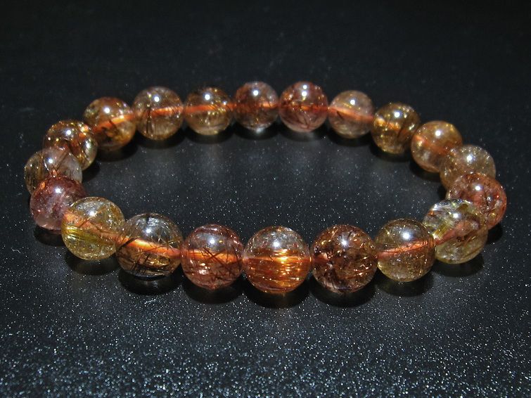 金針ルチル水晶 ブレスレット 10mm [t15-10317] 1枚目