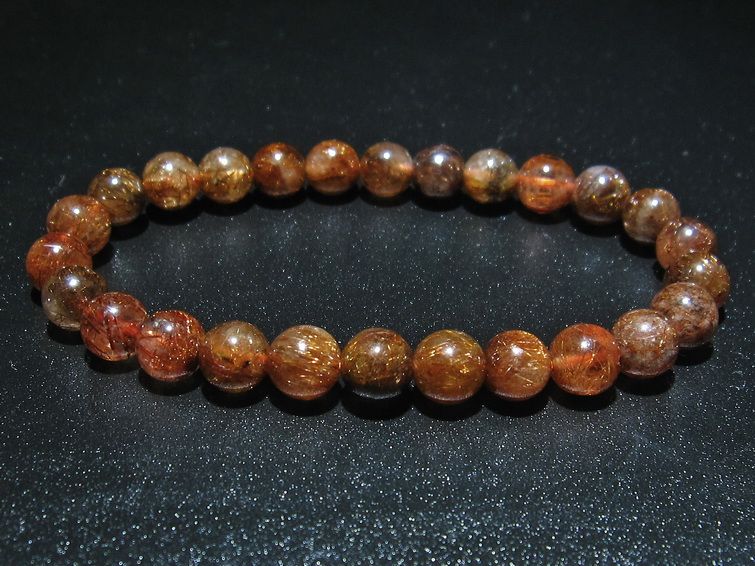 金針ルチル水晶 ブレスレット 8mm [T15-10335] 1枚目