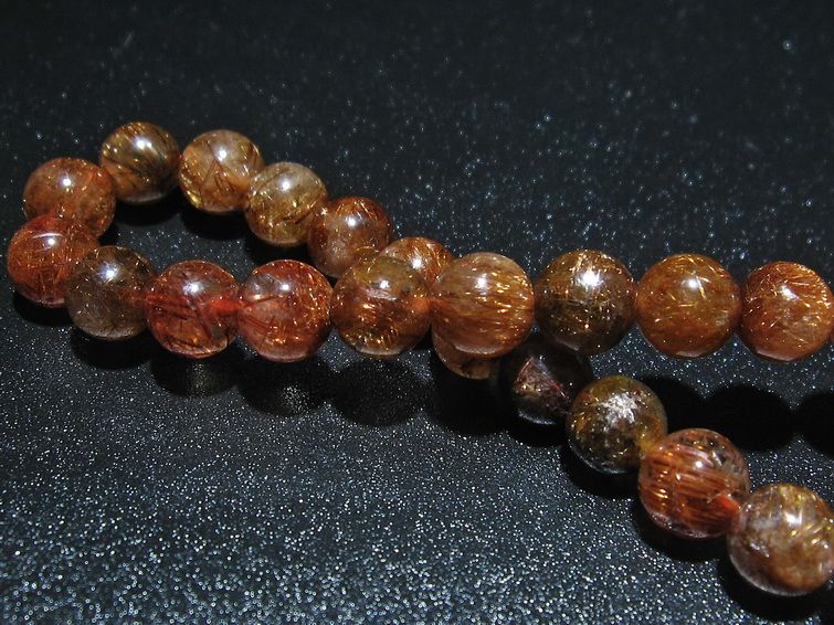 金針ルチル水晶 ブレスレット 8mm [T15-10335] 2枚目