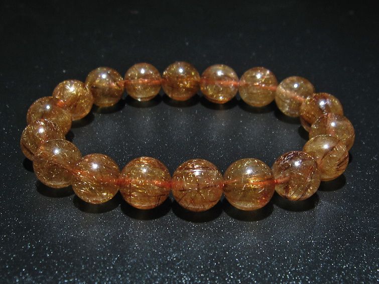 ファイナルグレード金針ルチル水晶 ブレスレット 11mm [t15-10358] 1枚目