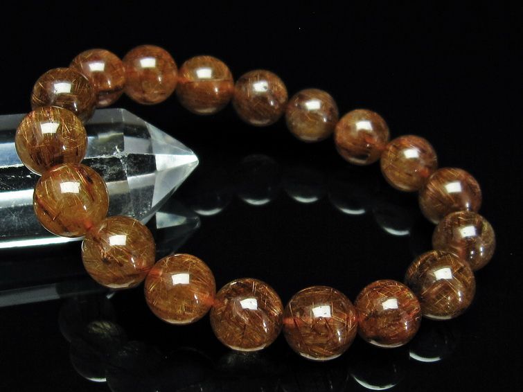 ファイナルグレード金針ルチル水晶 ブレスレット 11mm [T15-10361] 3枚目