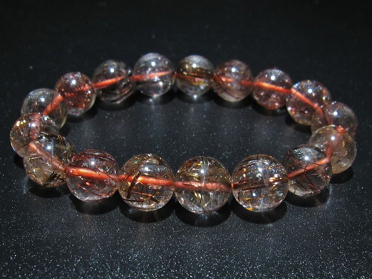 ファイナルグレード金針ルチル水晶 ブレスレット 12mm [t15-10365] 1枚目