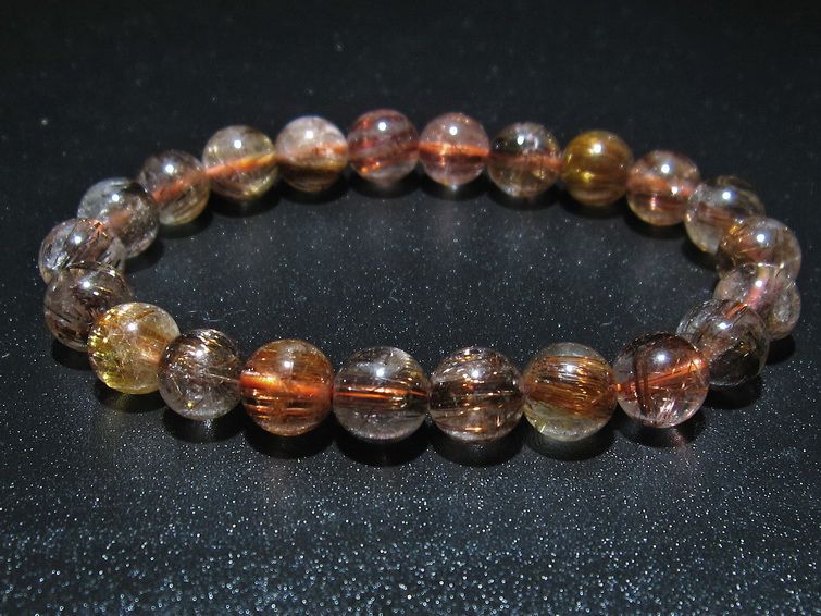 ファイナルグレード金針ルチル水晶 ブレスレット 9mm [T15-10389] 1枚目