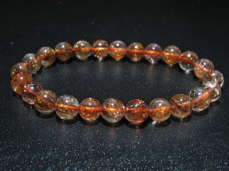 ファイナルグレード金針ルチル水晶 ブレスレット 9mm [T15-10393] 1枚目